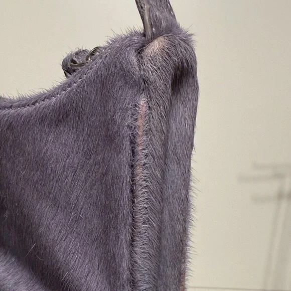 Brandon Blackwood Lavender Purple Pony Hair Shoulder Syl Bag - Picture 11 of 17